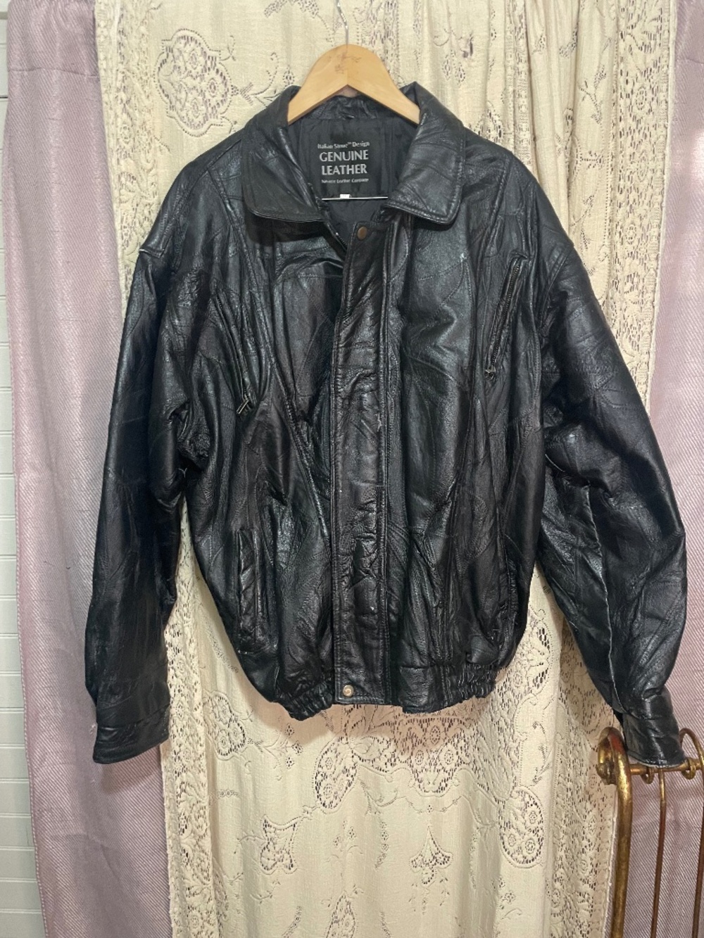 Navarre leather company: vintage patchwork leather jacket